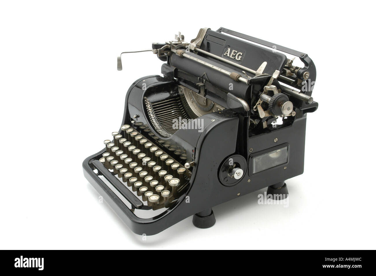 Antik Schreibmaschine AEG Nostalgie schwarz Tastatur Stock Photo - Alamy