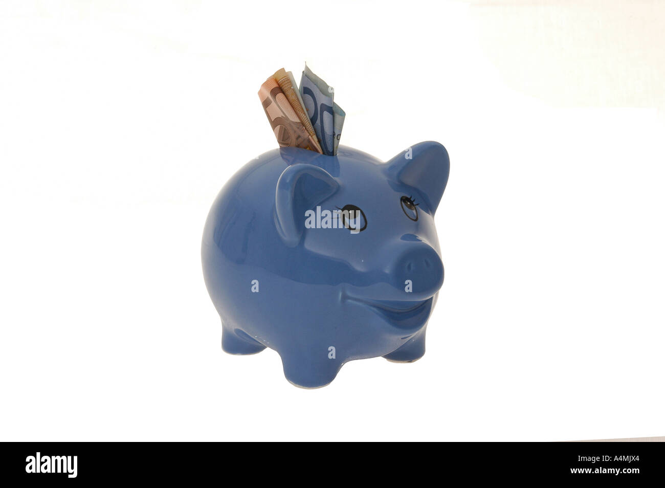 Sparschwein Euro Geld Sparen Blau Stock Photo Alamy