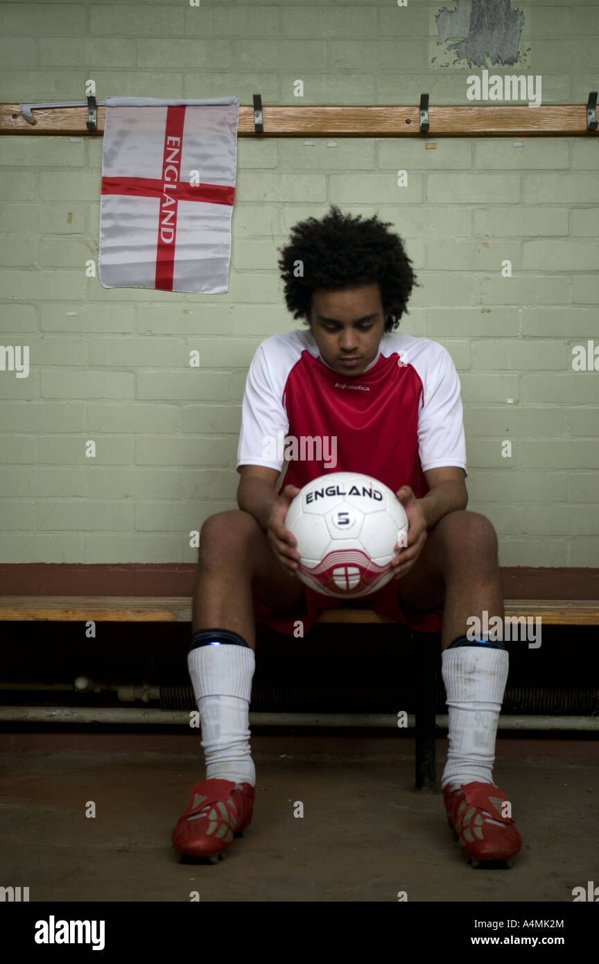Soccer Player in Locker Room Stock Photo Alamy