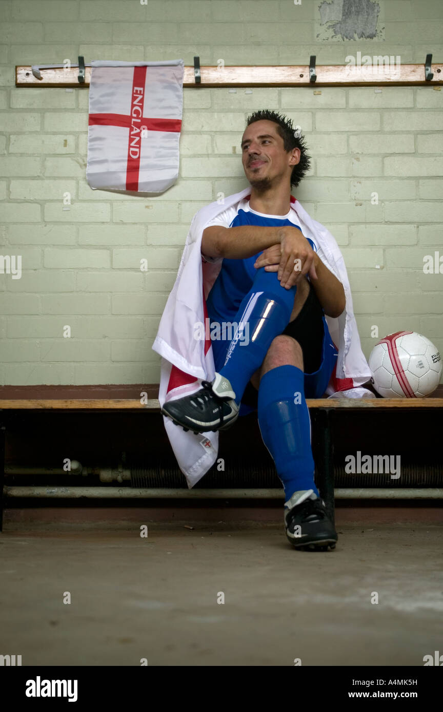 Soccer Player in Locker Room Stock Photo Alamy