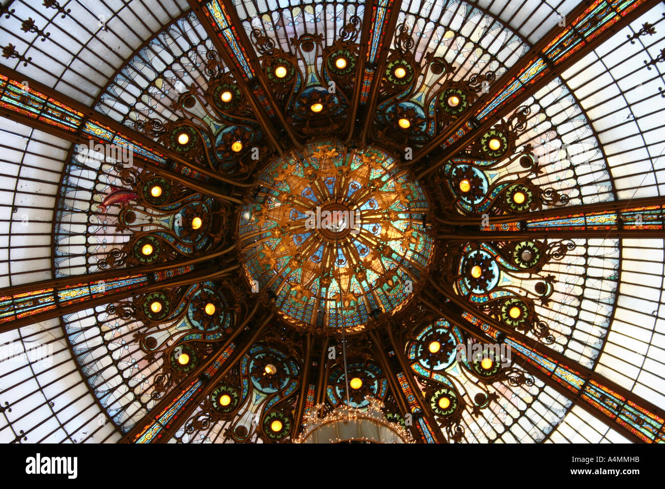 Glass roof of Galeries LaFayette, Paris France Stock Photo Alamy