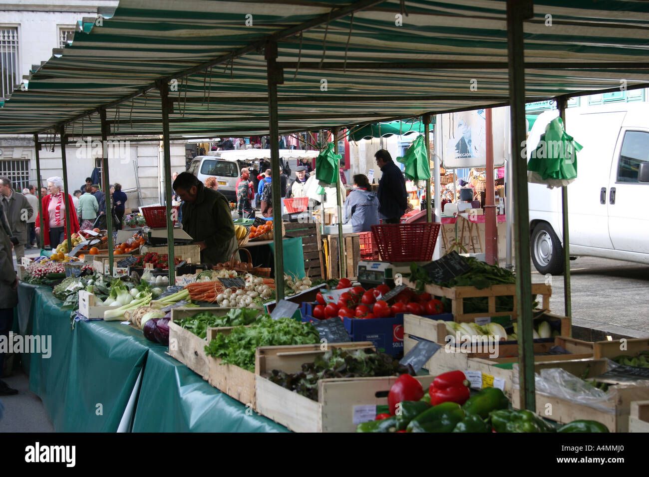 Vegetable market in Fontenay le Comte, Vendee France Stock Photo
