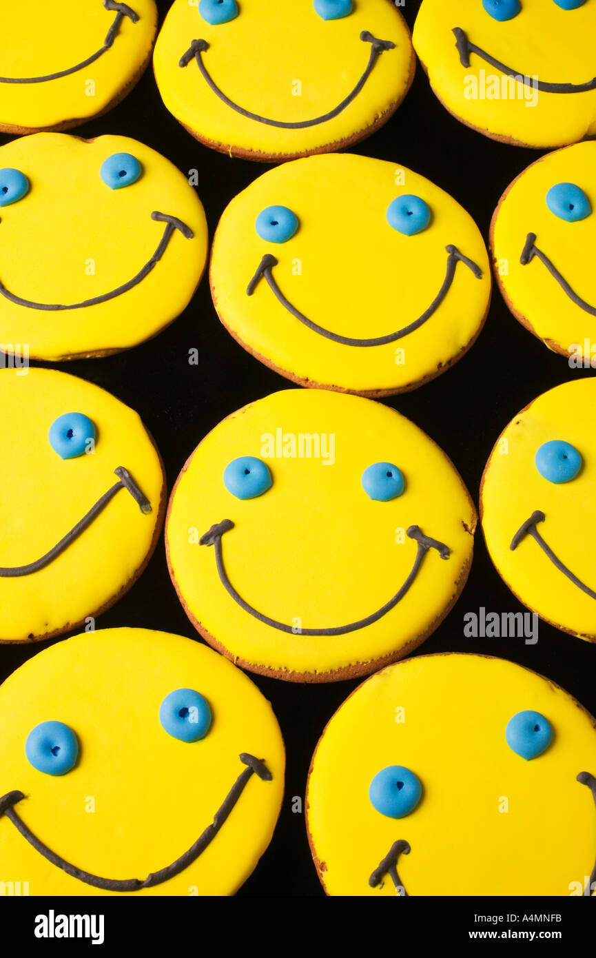 Smiley face cookies Stock Photo