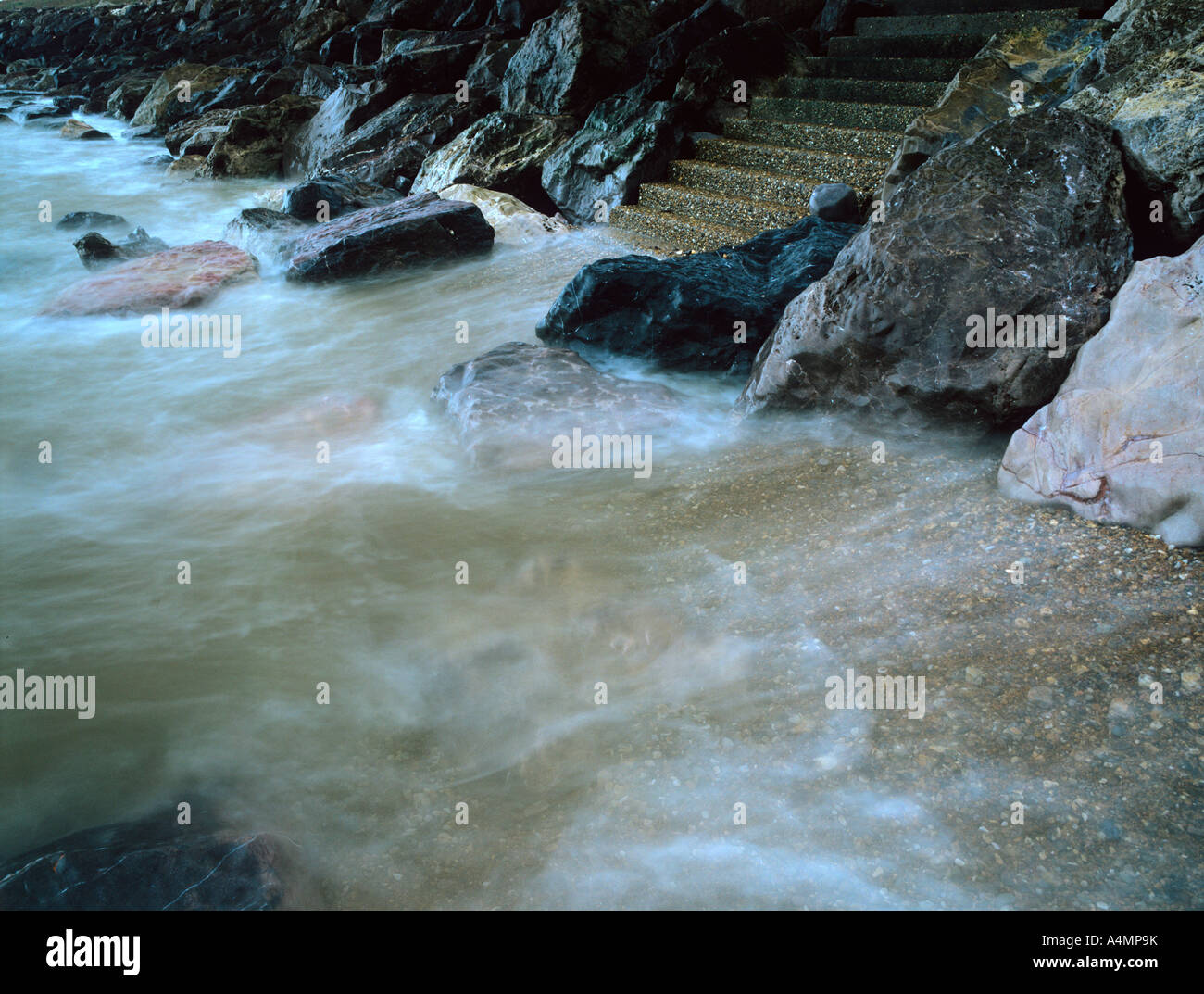 steps leading down to the sea at ventnor isle of wight england uk Stock Photo