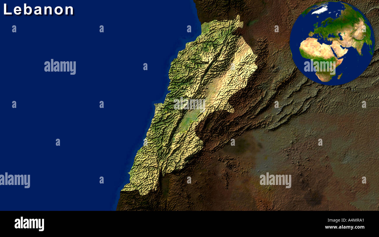 Map satellite geography lebanon hi-res stock photography and images - Alamy