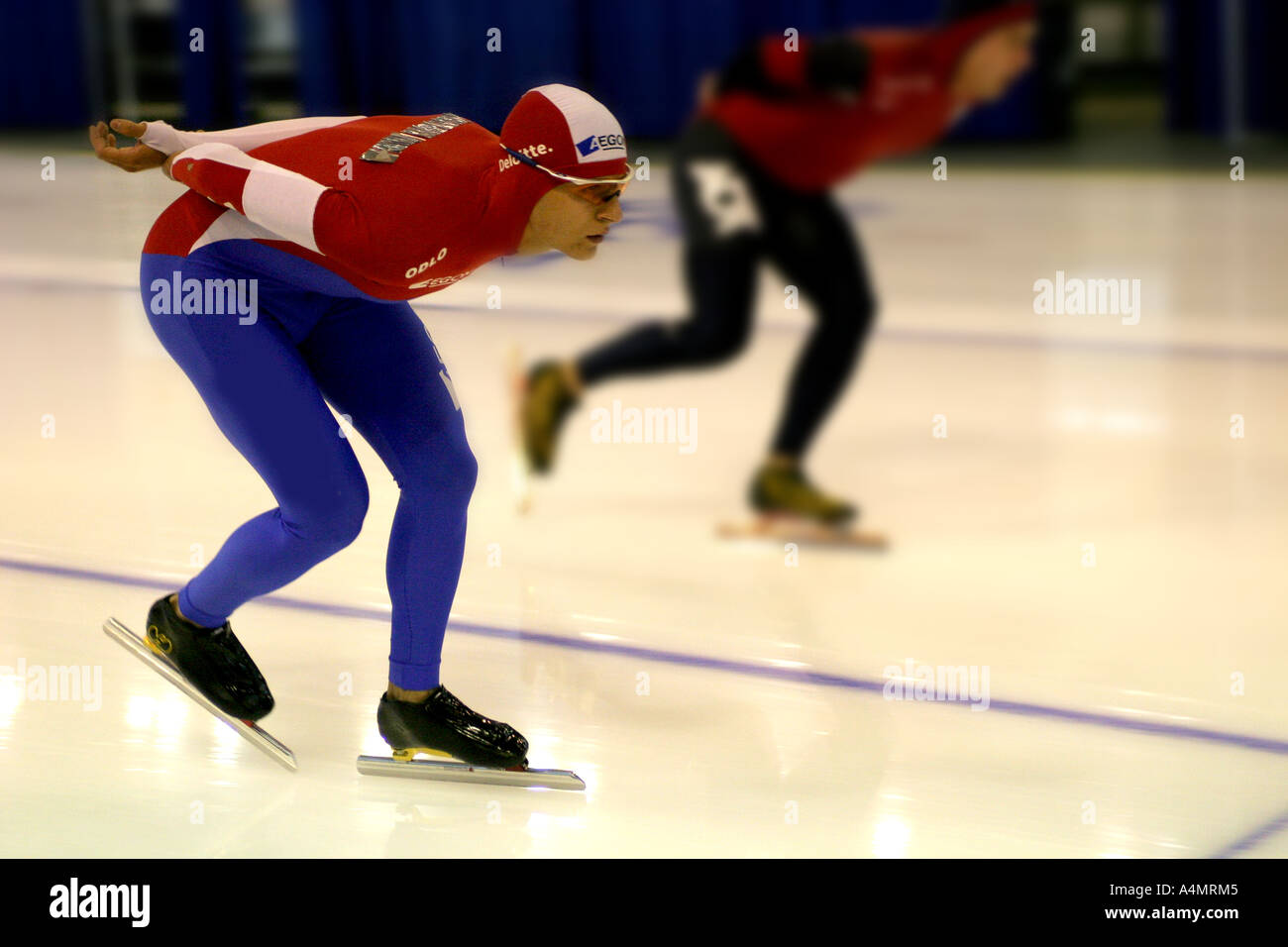 Long track speed skating Stock Photo Alamy