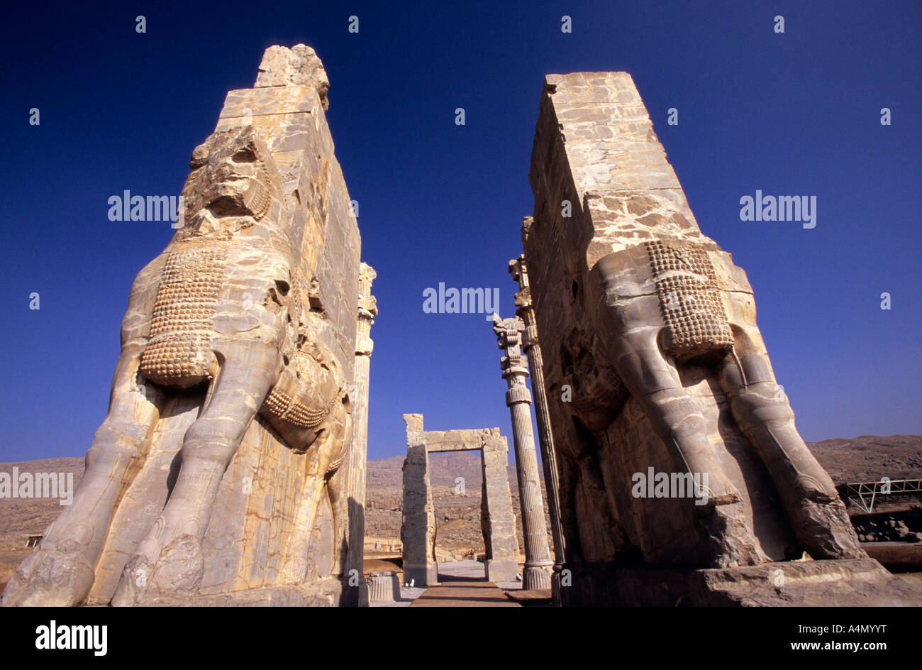 The Xerxes Gate, aka Gate of All Nations at Persepolis archeology site, Iran Stock Photo