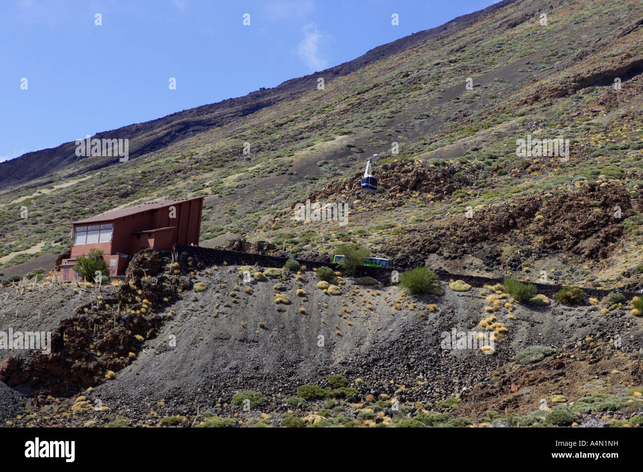 cable car station teleferico Teide at el teide volcanic mountain parque