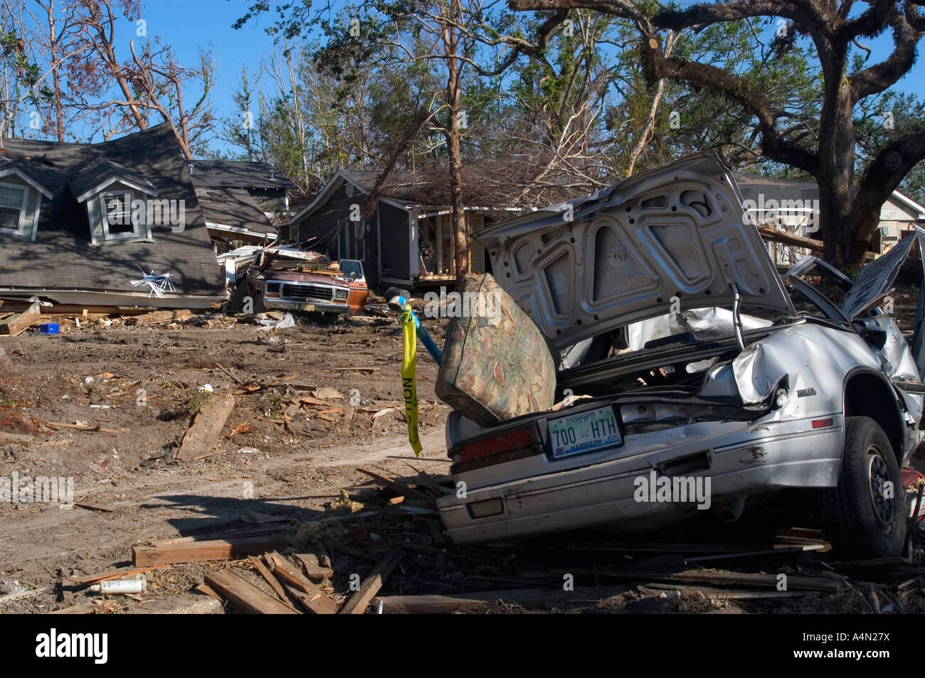Hurricane Katrina Damage in Long Beach, Mississippi Stock Photo Alamy