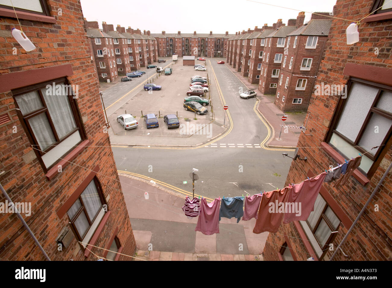 victorian tenement blocks on Barrow Island Barrow in Furness Stock