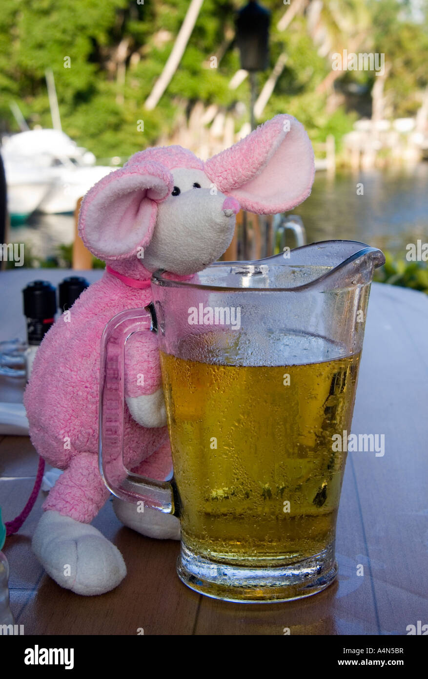 mouse and beer Stock Photo