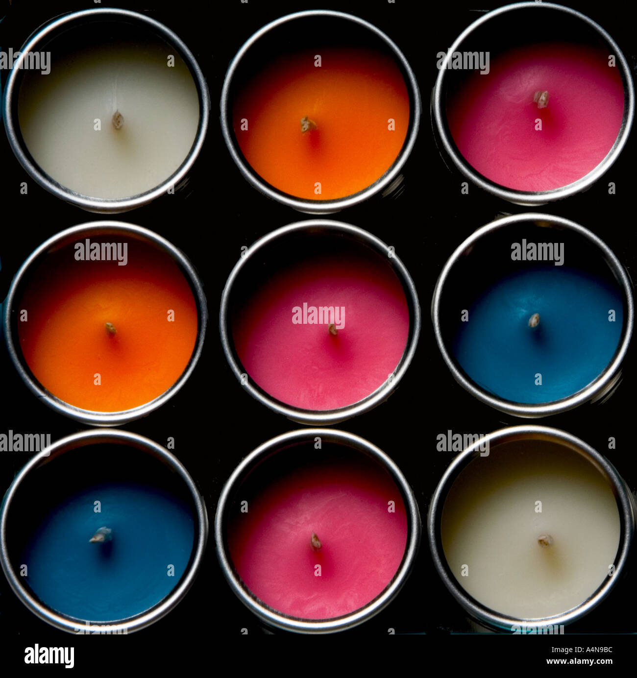 Multi colored candles Stock Photo Alamy