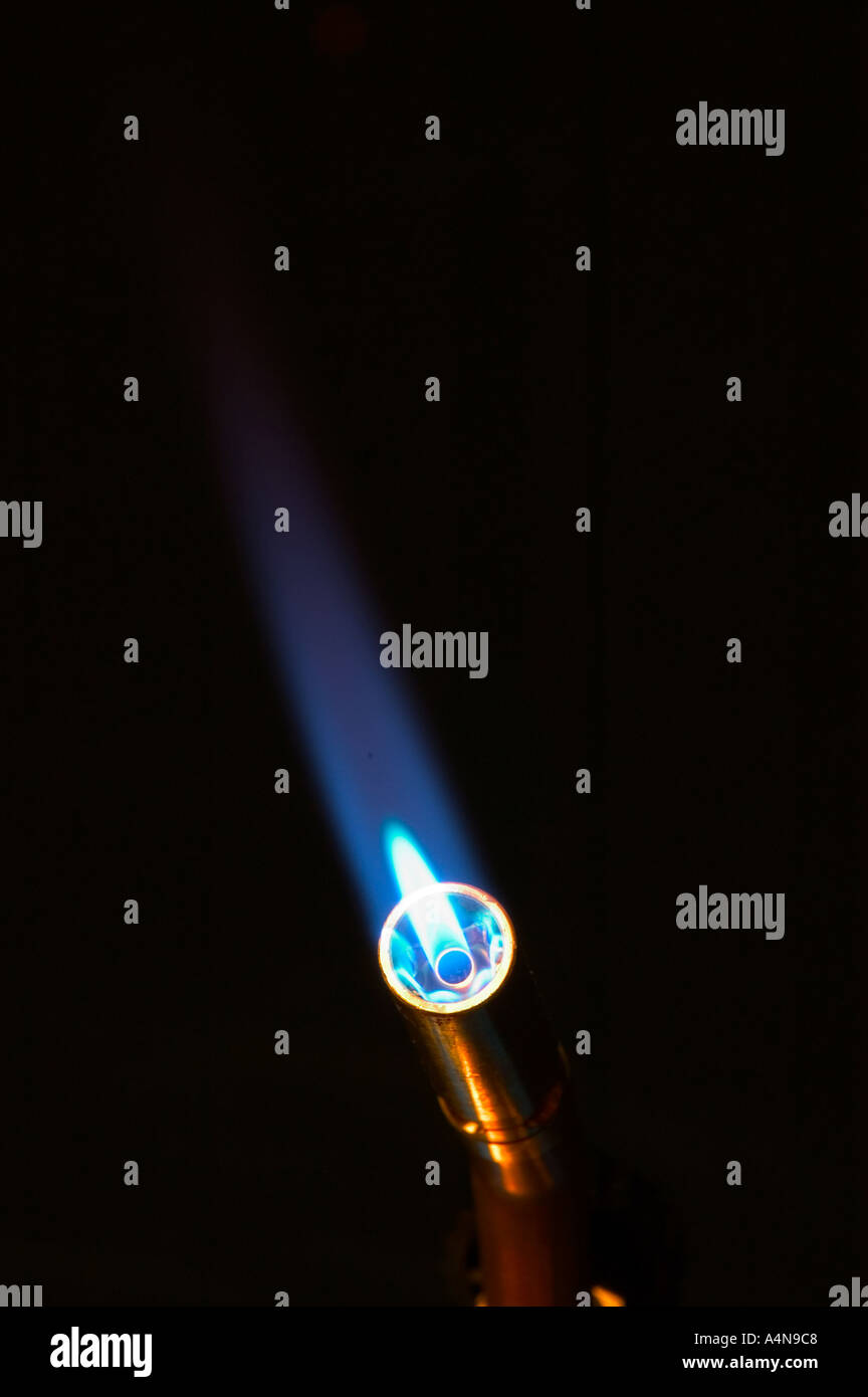 Propane blow torch with blue flame Stock Photo