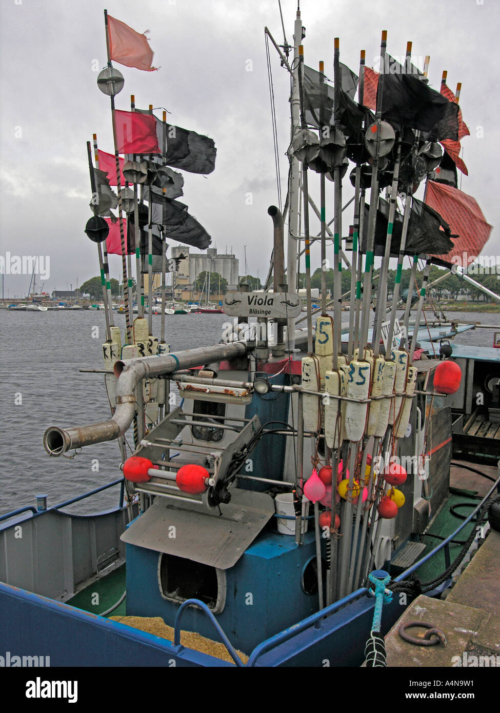 fishing boat at the port of Bornholm island Oland Sweden Stock Photo