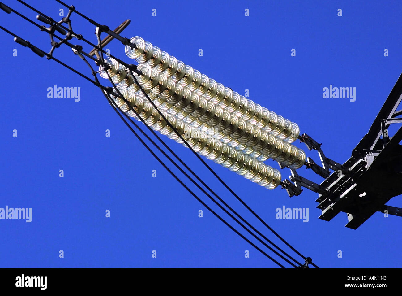 Glass Insulator On Power Line High Resolution Stock Photography and