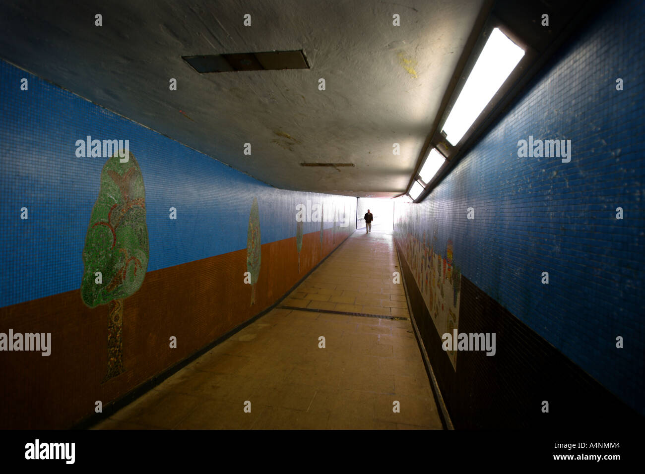 Subway tunnel from Horsham town centre to the park. Stock Photo