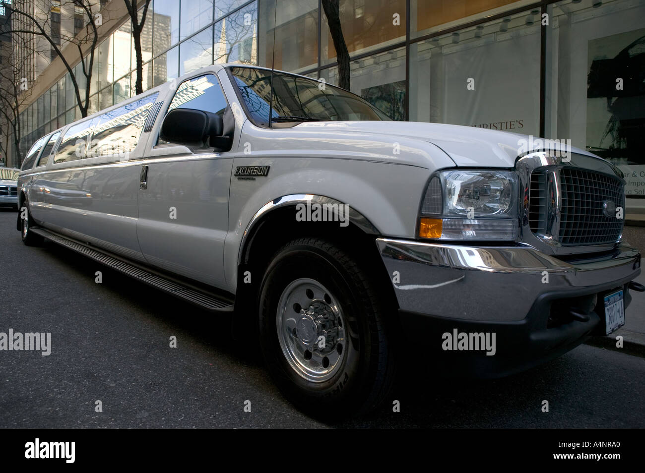 White SUV limousine in New York USA April 2005 Stock Photo
