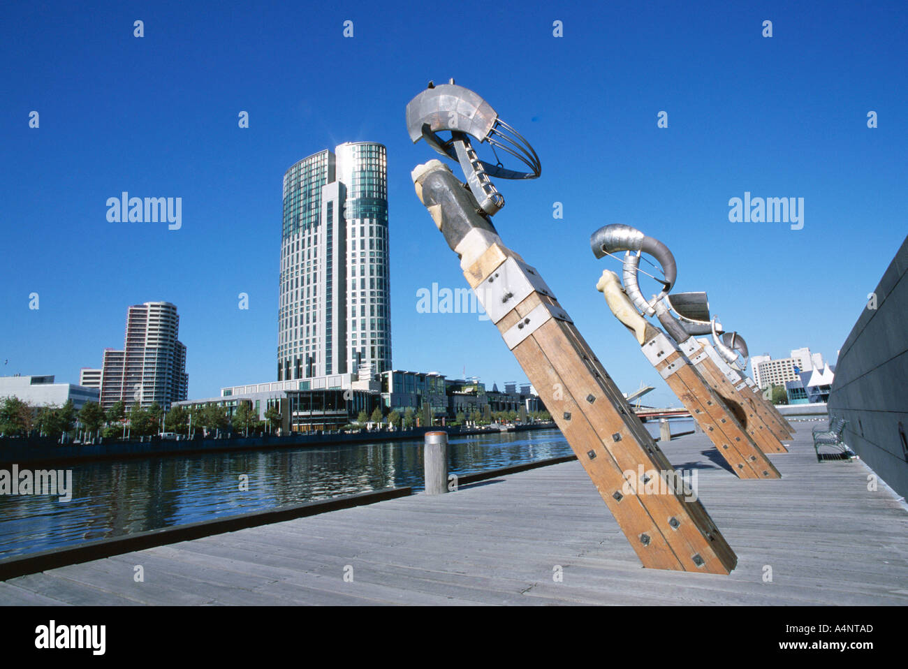 Sculpture work by Yarra River Crown Casino Melbourne Victoria Australia Pacific Stock Photo