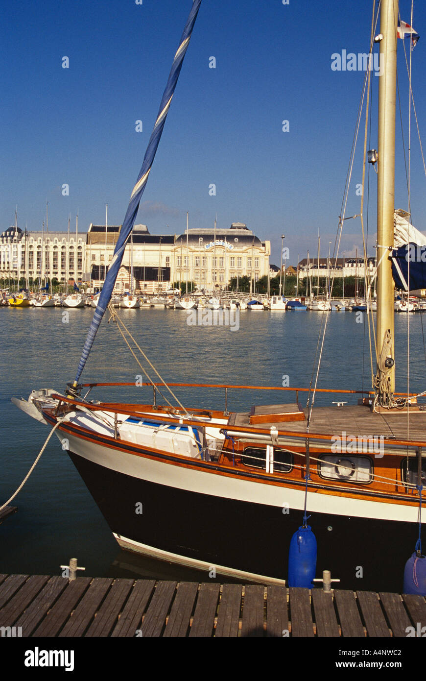 Yacht basin casino Trouville Deauville Trouville Cote Fleurie Calvados Basse Normandie Normandy France Europe Stock Photo