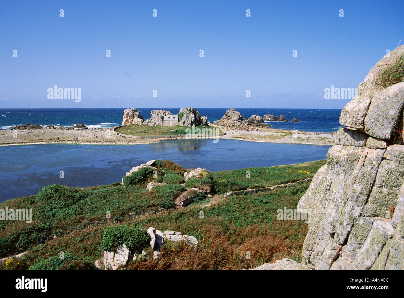 Bugeles Rocks and coast Pors Bugalez Brittany France Europe Stock Photo - Alamy