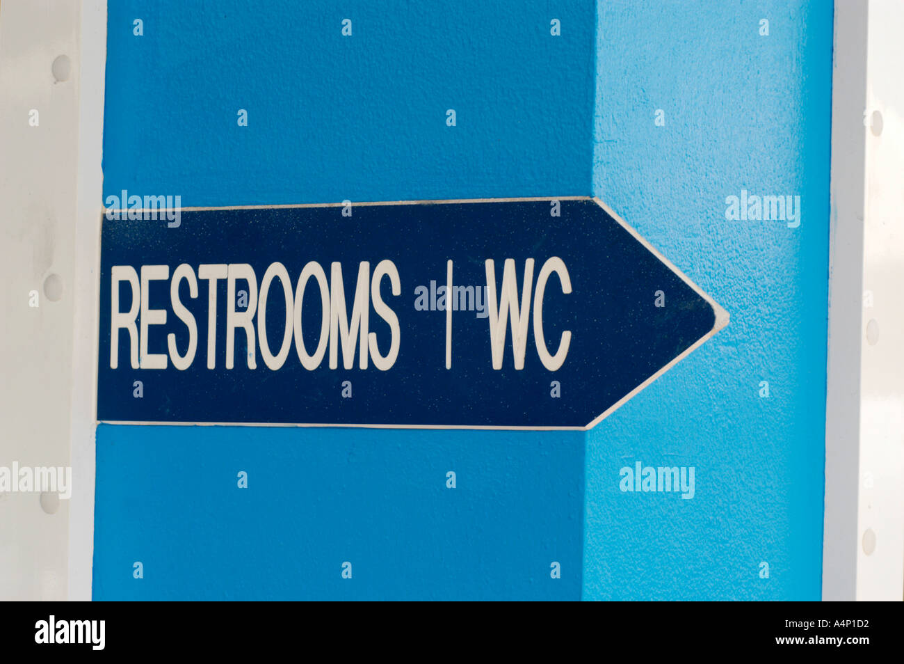 Bathroom Water Closet Sign Wc In Caribbean Bar Stock Photo