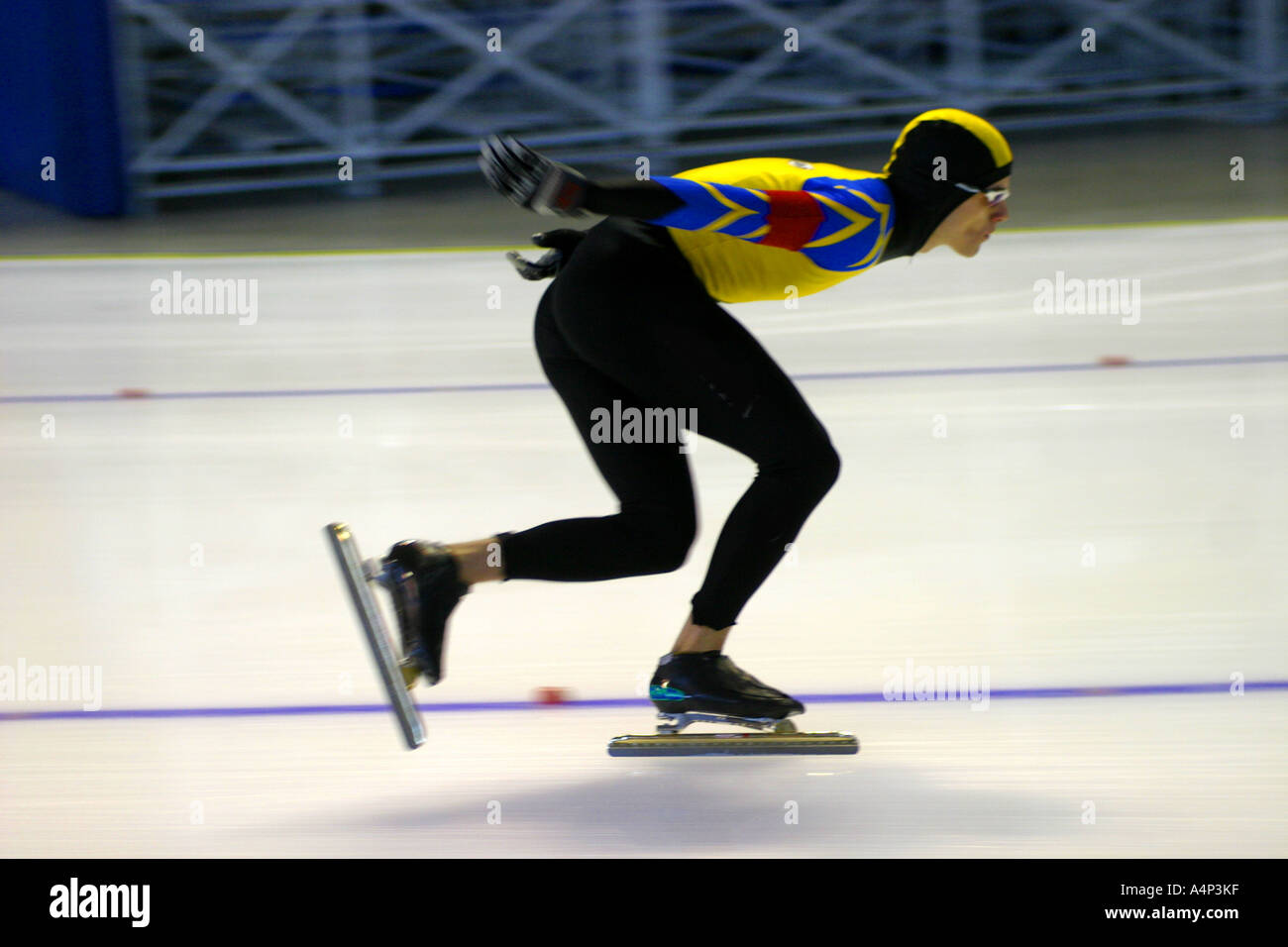 Long track speed skating Stock Photo Alamy