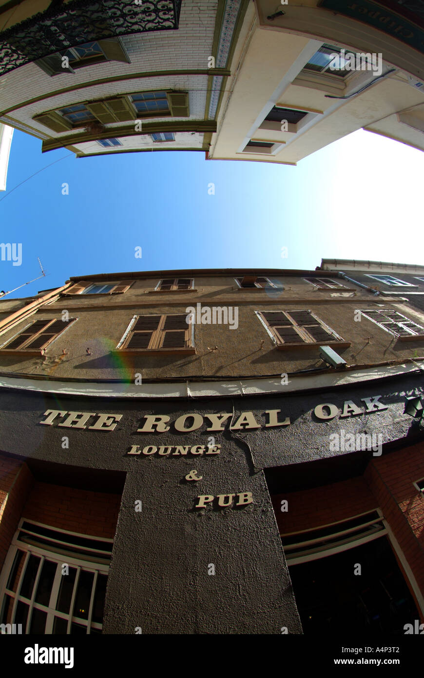 the royal oak pub public house bar drinking booze alcohol gibraltar vertical Stock Photo Alamy
