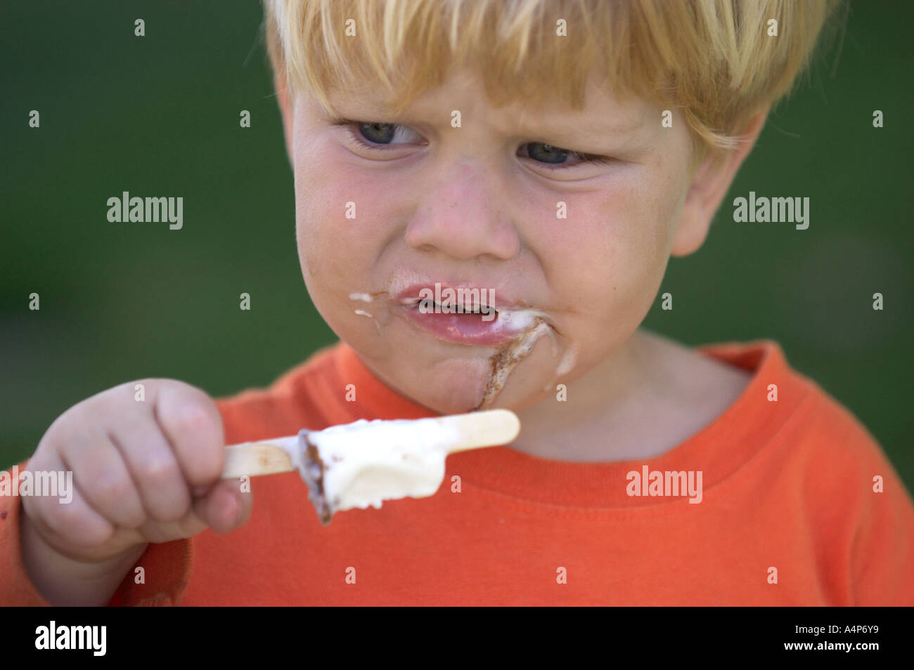 toddler eating ice cream Stock Photo Alamy