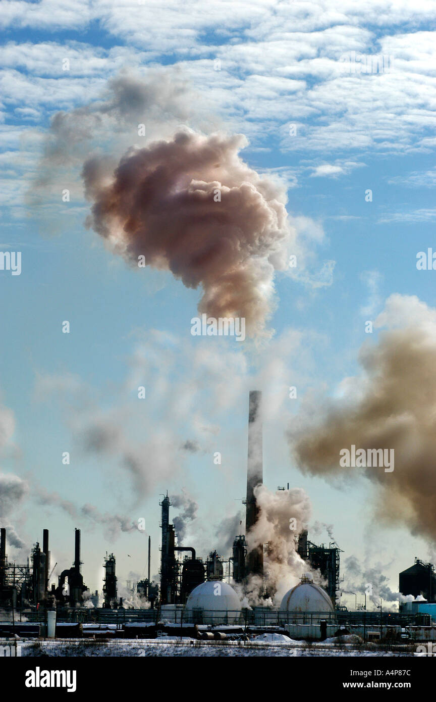 Serious air pollution from the chemical valley in sarnia ontario canada