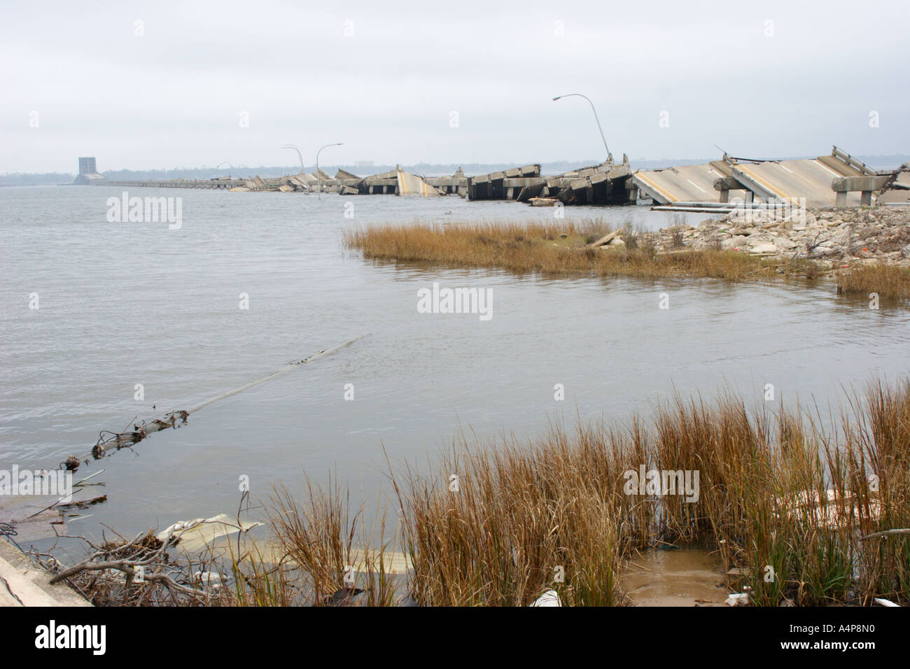 Remains of draw bridge connecting Ocean Springs with Biloxi