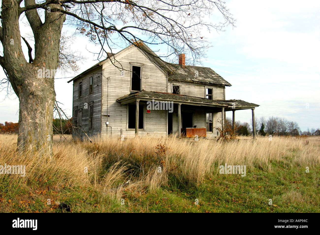 Abandoned farm house in northern Indiana Stock Photo Alamy
