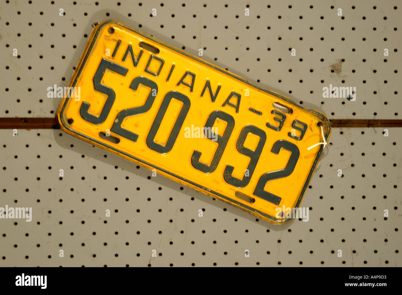 Indiana automobile license from the year 1939 Stock Photo - Alamy