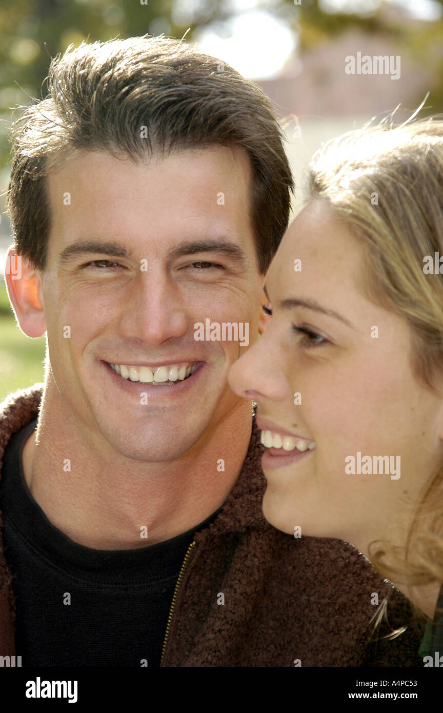 Young male and female in a loving relationship Stock Photo