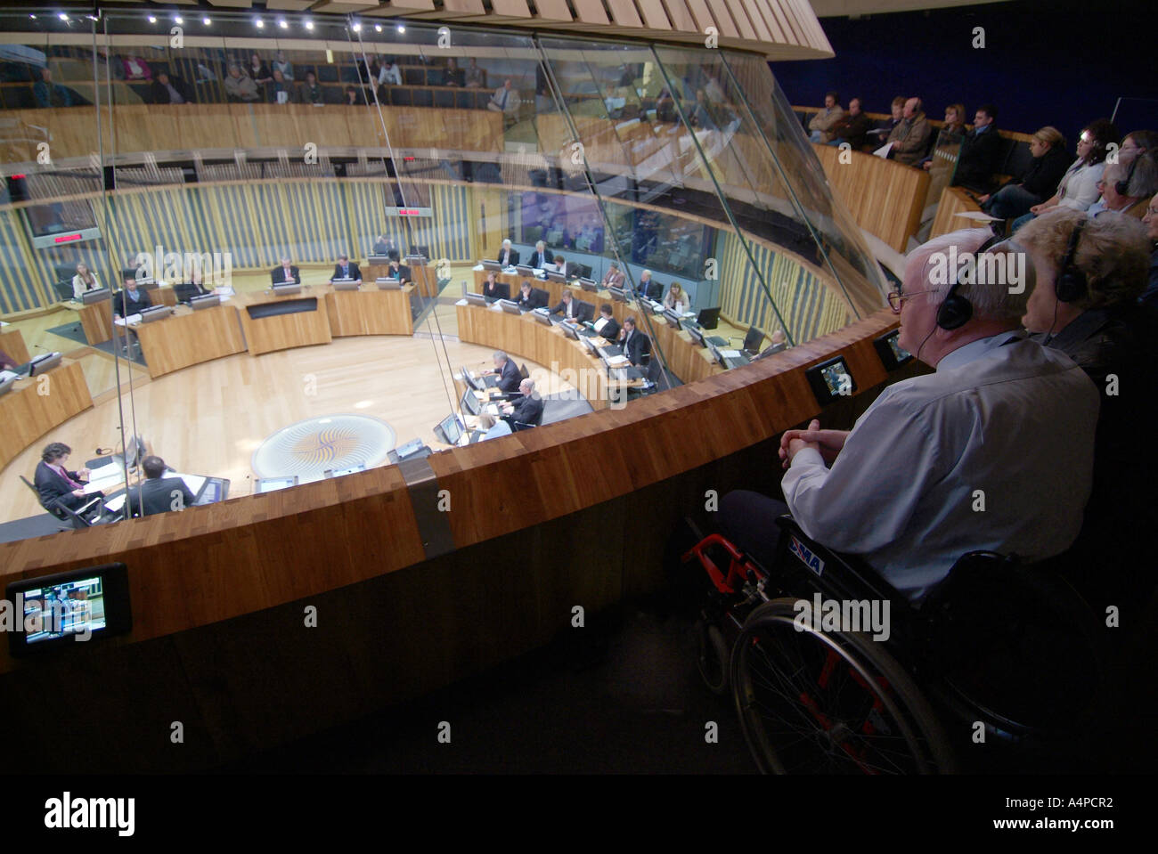 Assembly Members in Debating Chamber National Assembly for Wales