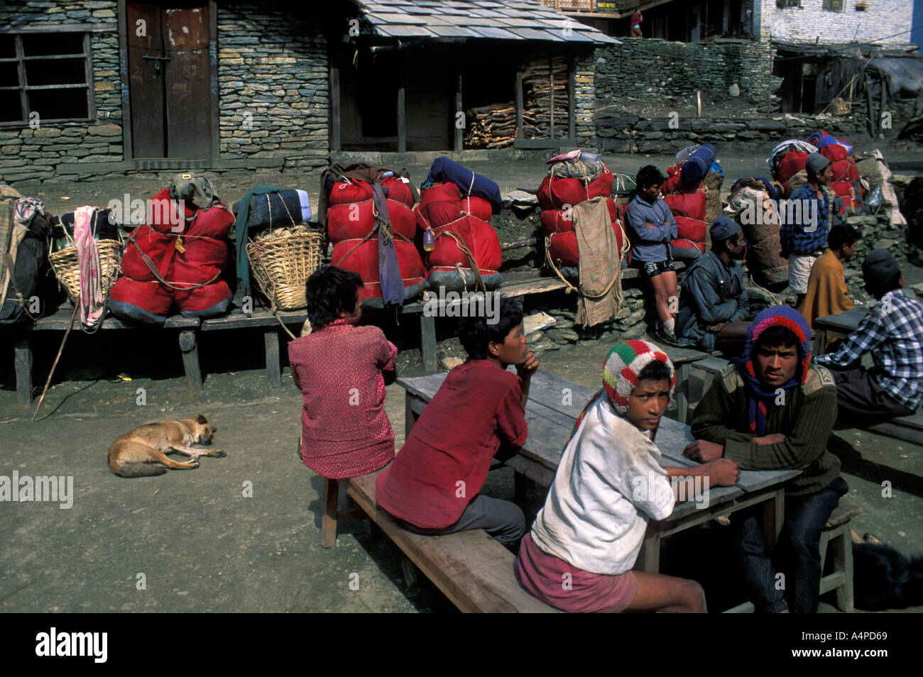 Annapurna Trekking Nepal Stock Photo