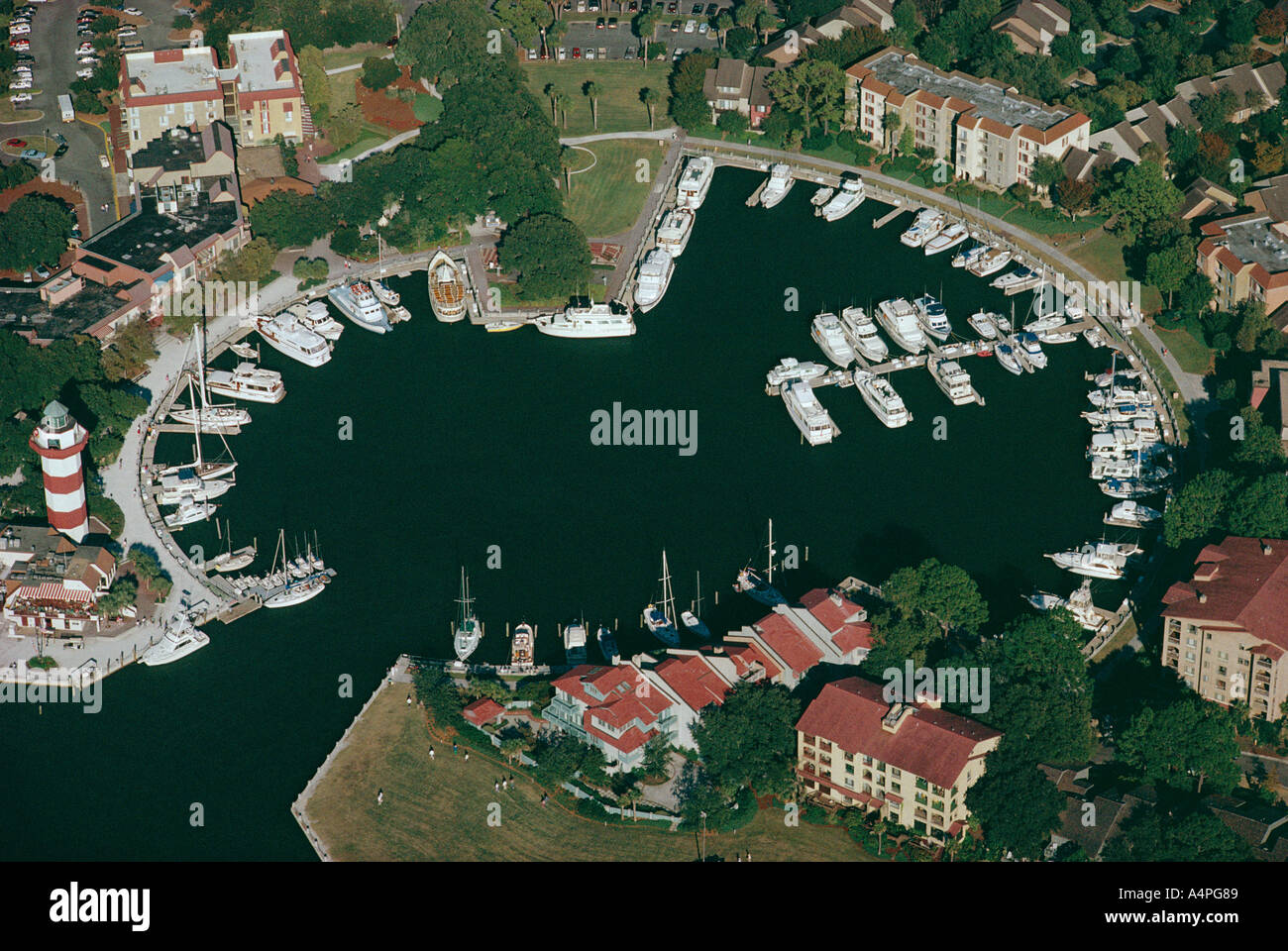 Aerial view of Hilton Head harbour town South Carolina United States of