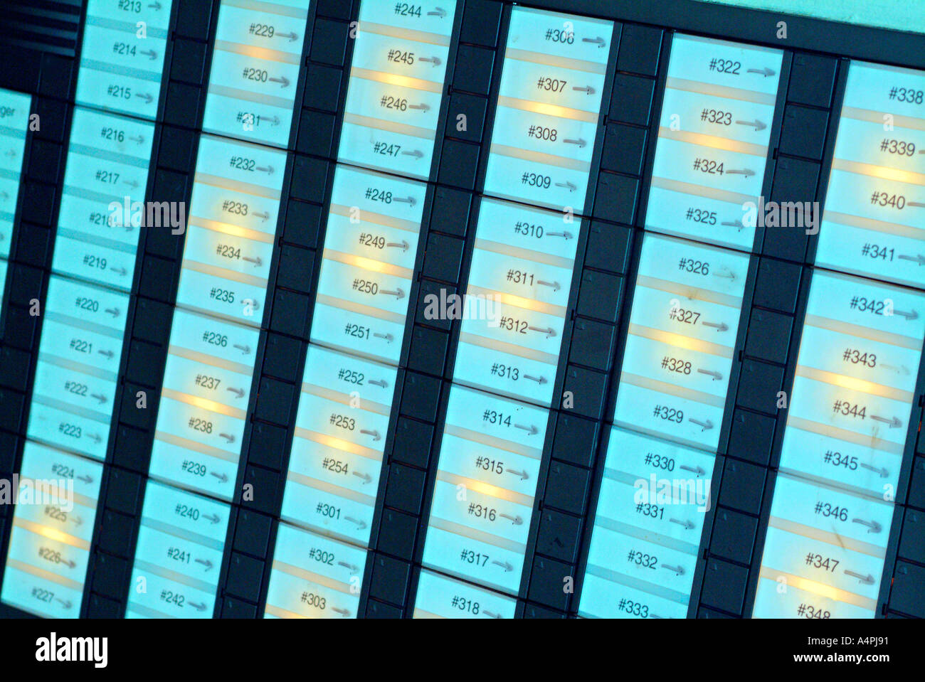 electronic numeric display mailbox panel Stock Photo