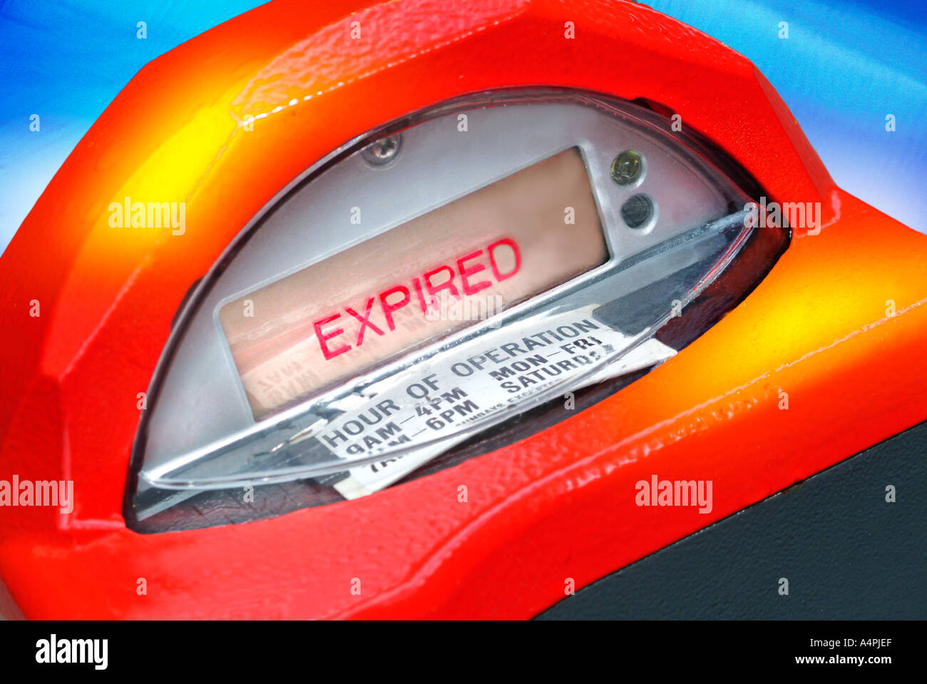 Parking meter with expired sign Stock Photo Alamy