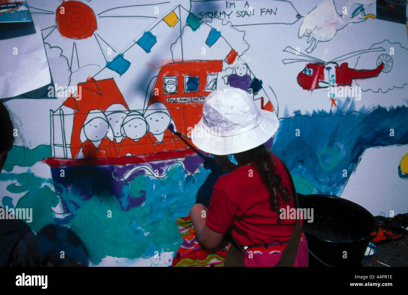 Mural painted by children Stock Photo