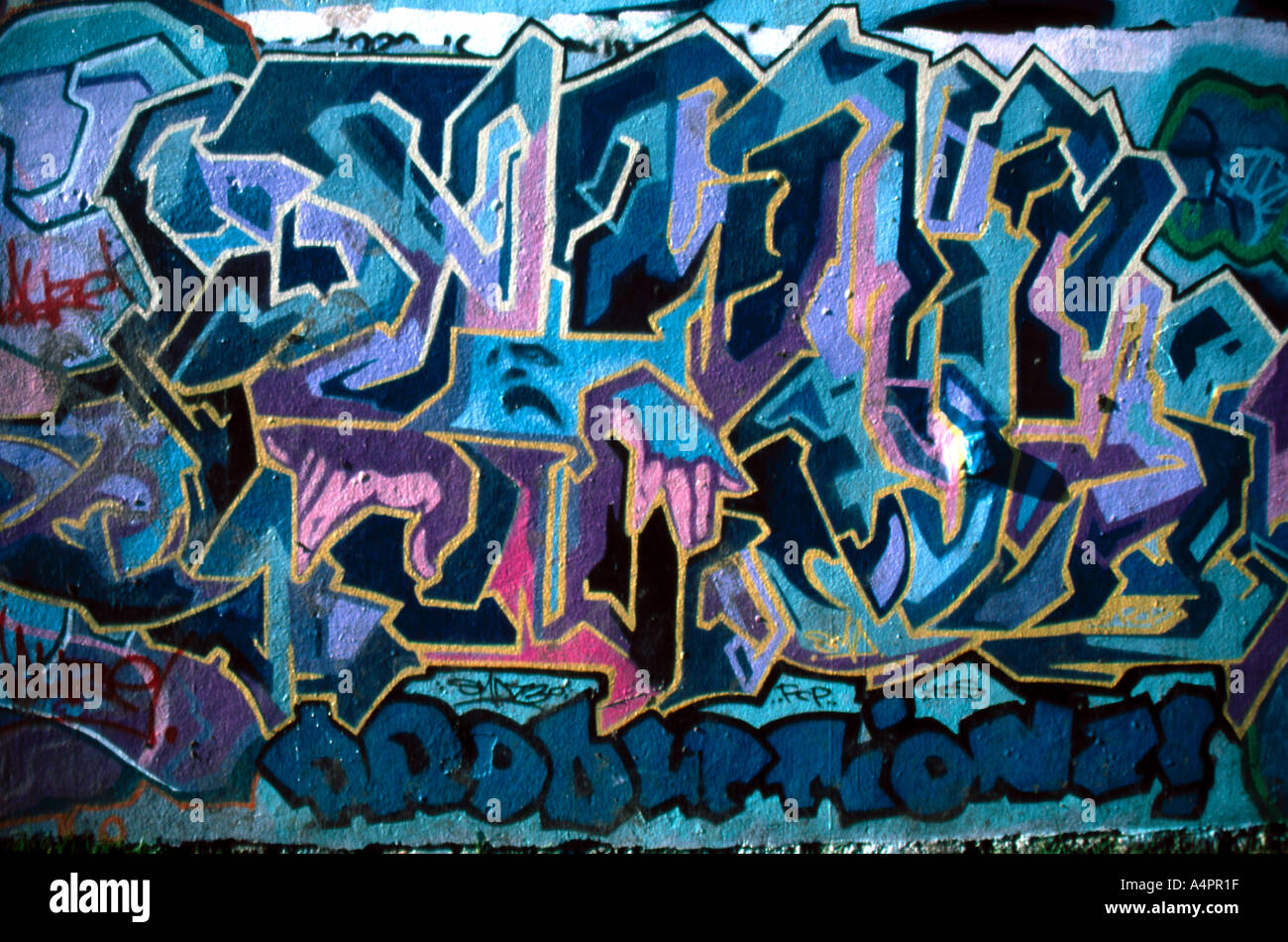 Graffiti style mural Huddersfield North of England Stock Photo