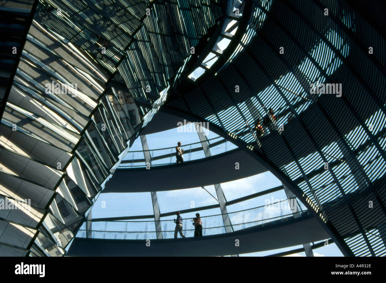 The Reichstag Dome in Berlin Germany designed by Norman Foster Stock Photo