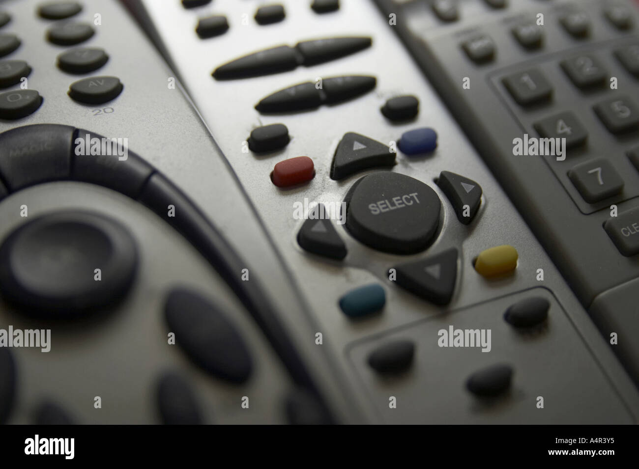 remote controls for home entertainment Stock Photo Alamy