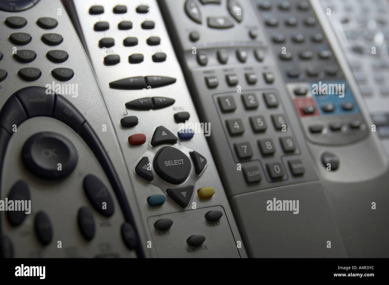 remote controls for home entertainment Stock Photo Alamy