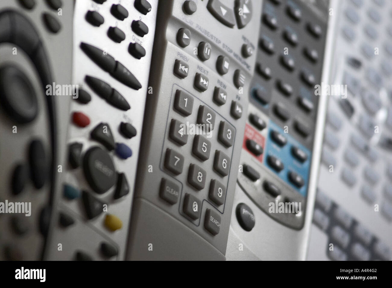 remote controls for home entertainment Stock Photo Alamy