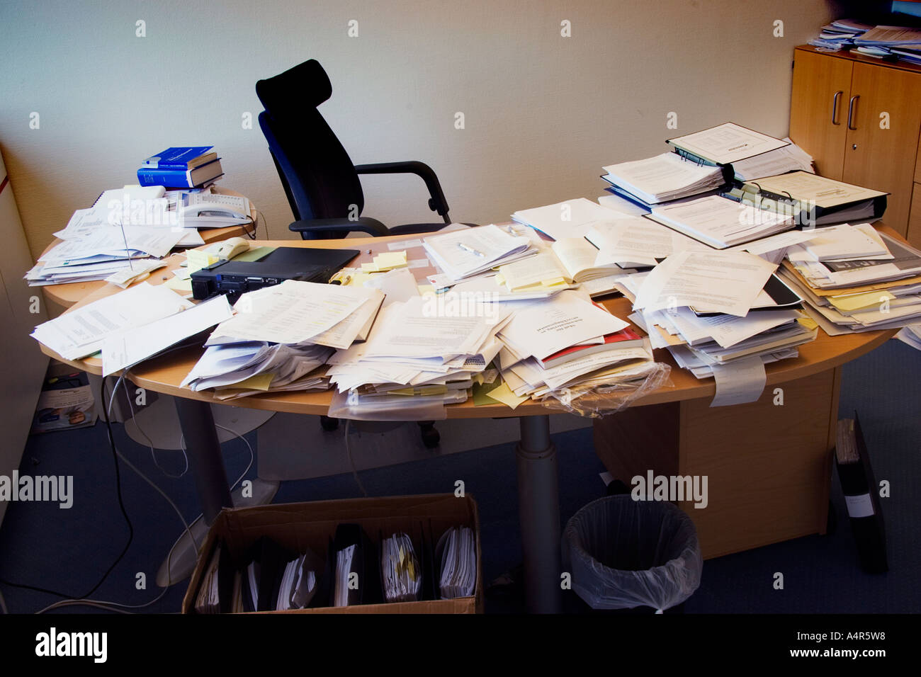 messy desk at office Stock Photo