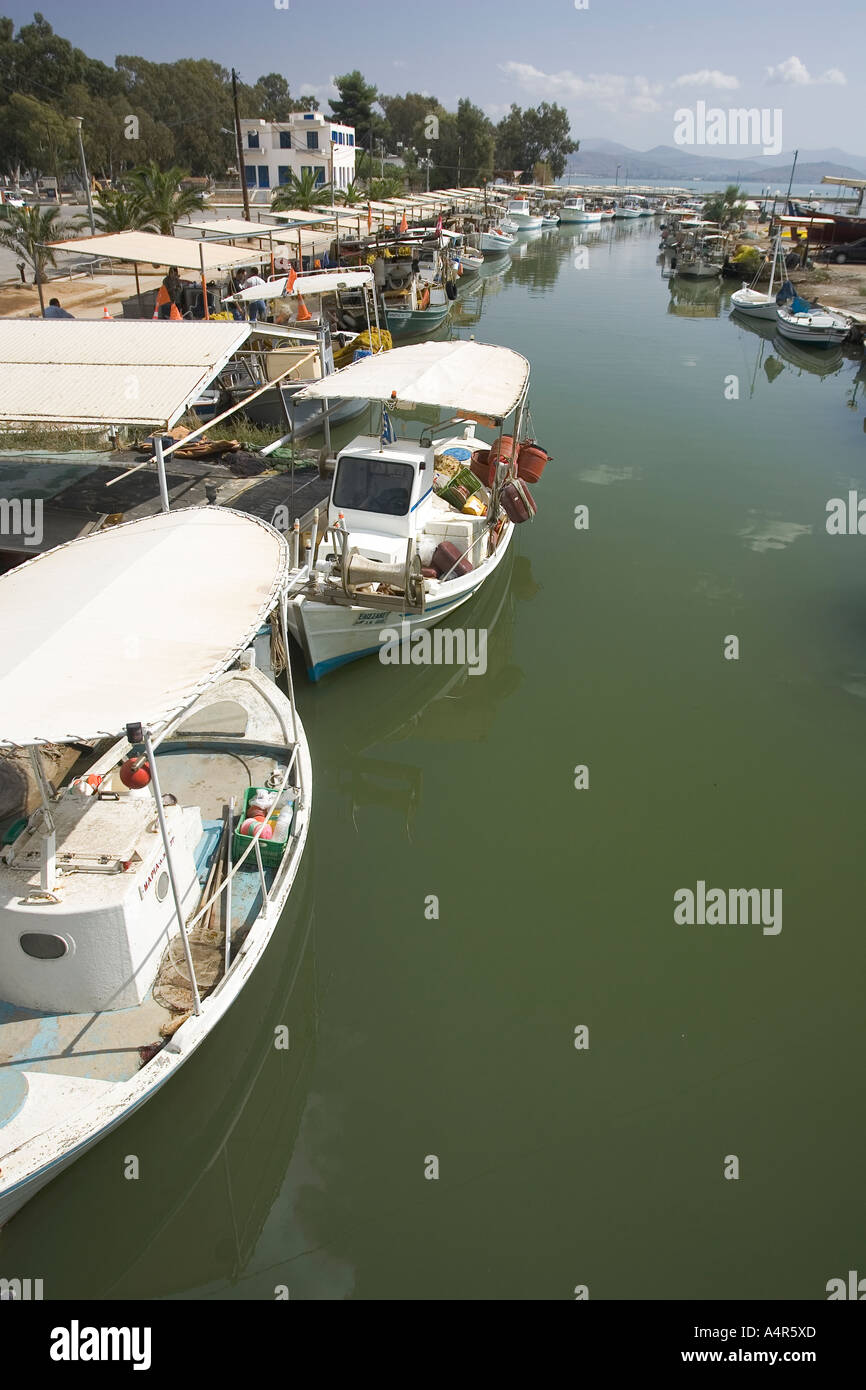 High angle view of boats moored Stock Photo - Alamy