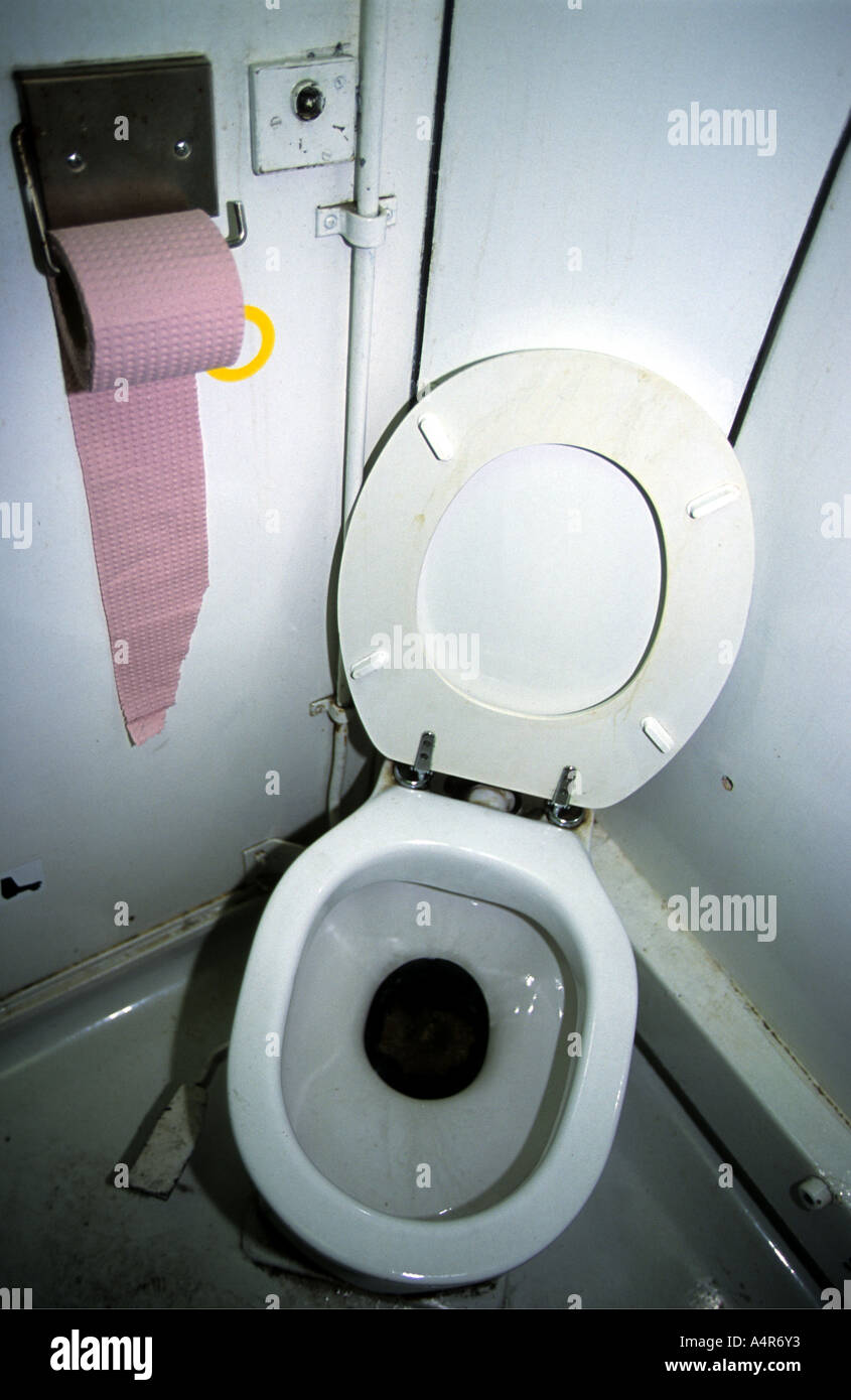 Toilet on board a local passenger train in Hungary Stock Photo - Alamy