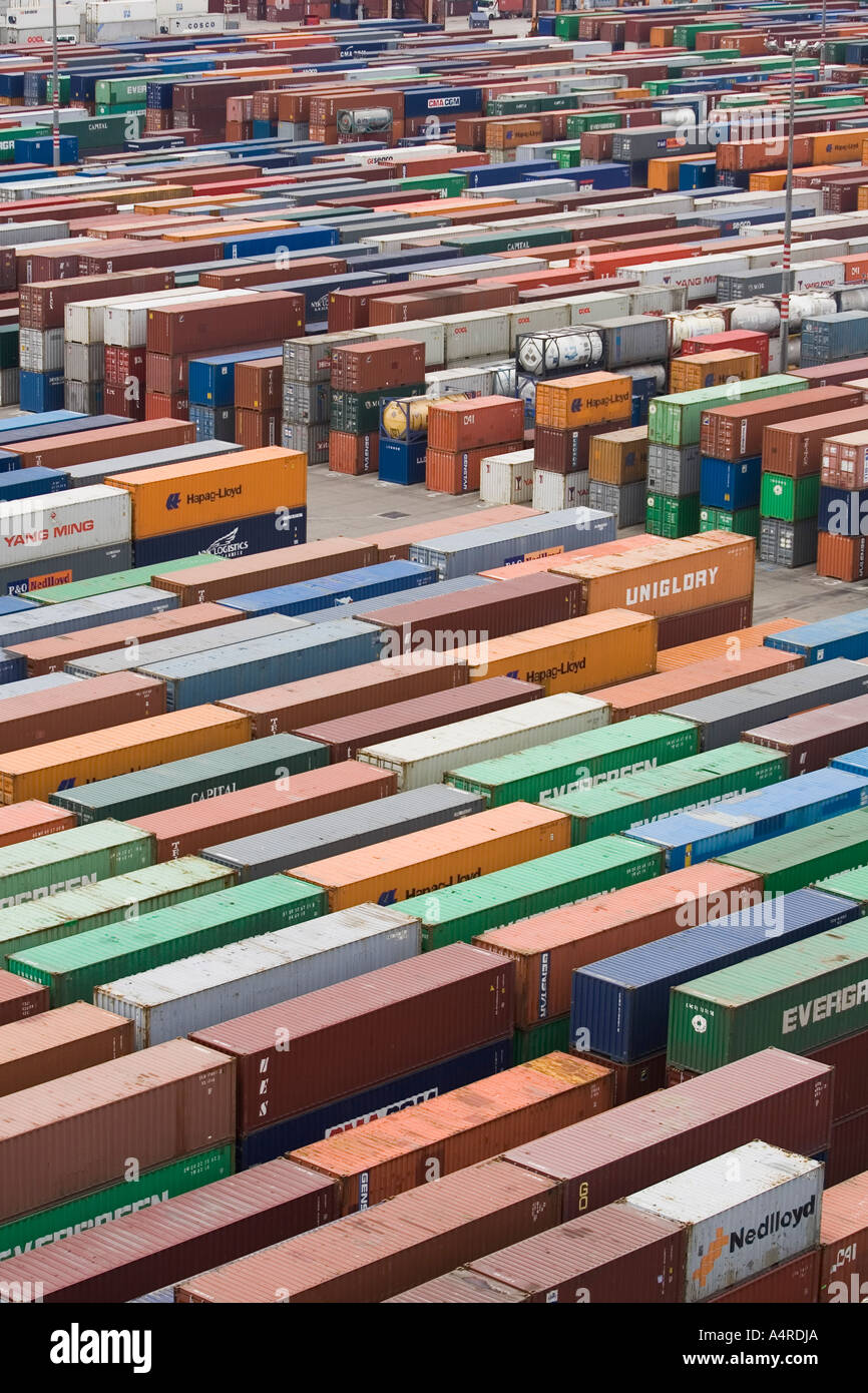 High angle view of cargo containers Stock Photo - Alamy