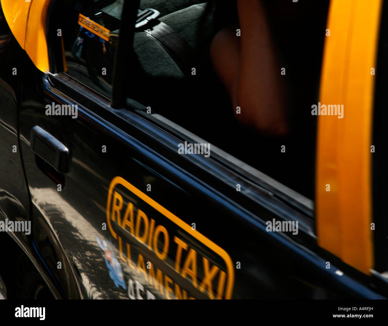yellow black taxi , Buenos Aires, Argentina Stock Photo