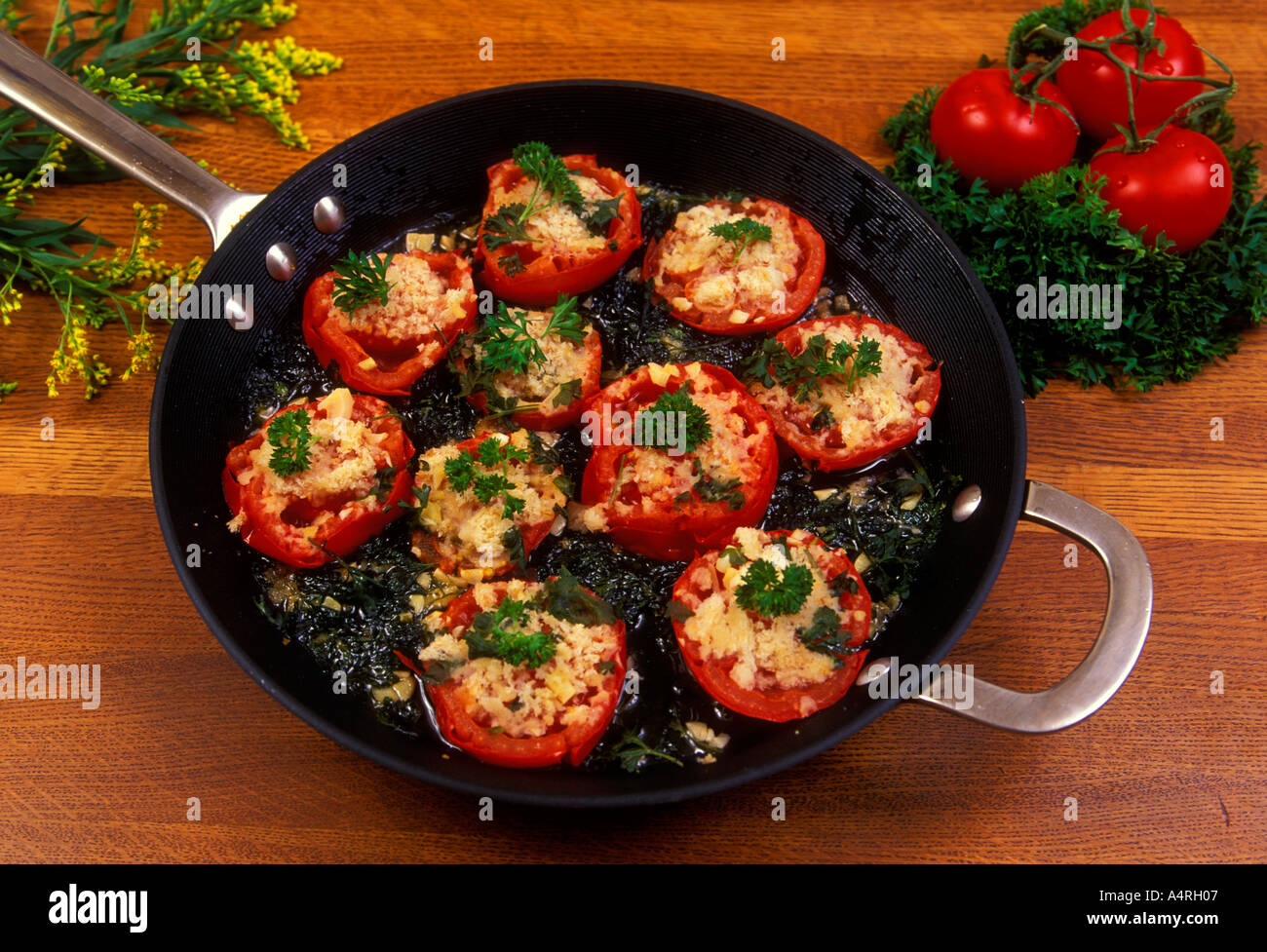 tomates a la Provencale, Provencal tomatoes, French cuisine, French restaurant, French food and drink, French food, food and drink, France Stock Photo